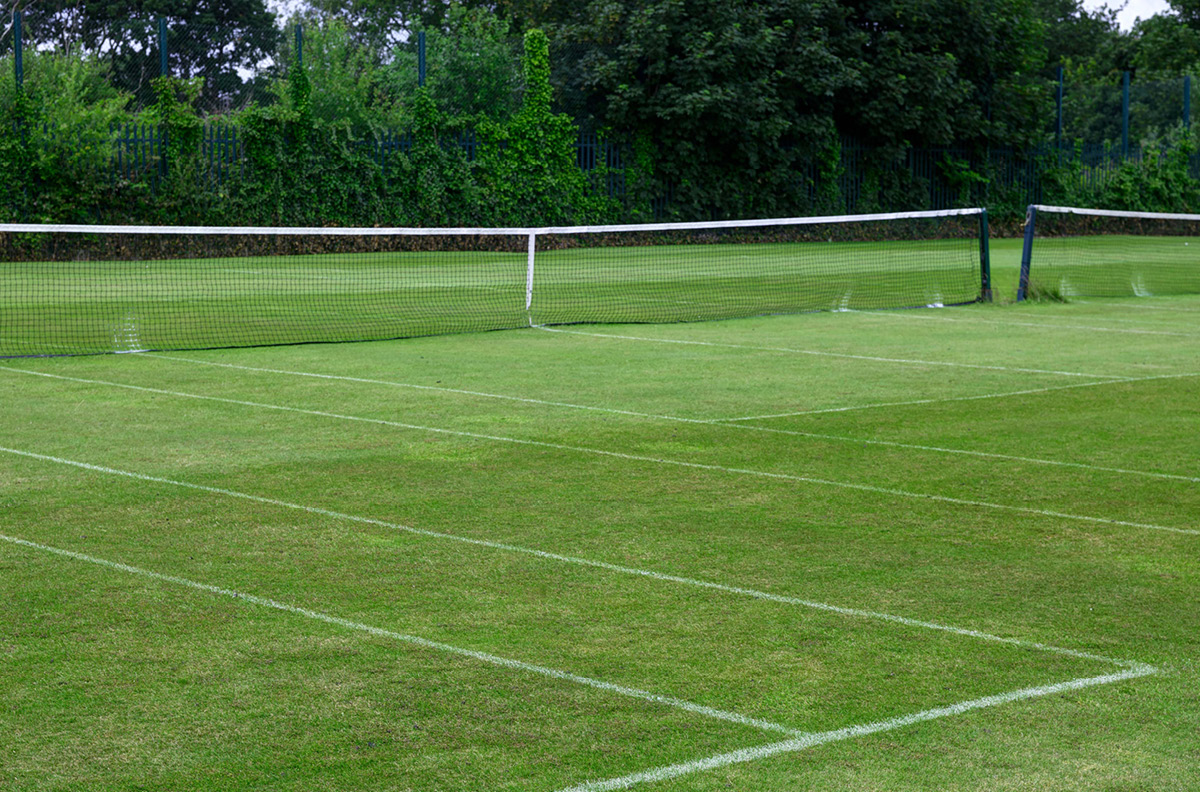 Grass tennis court maintenance